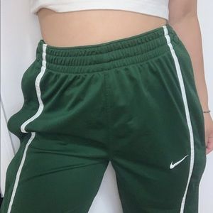 nike high waisted green tearaway track pants